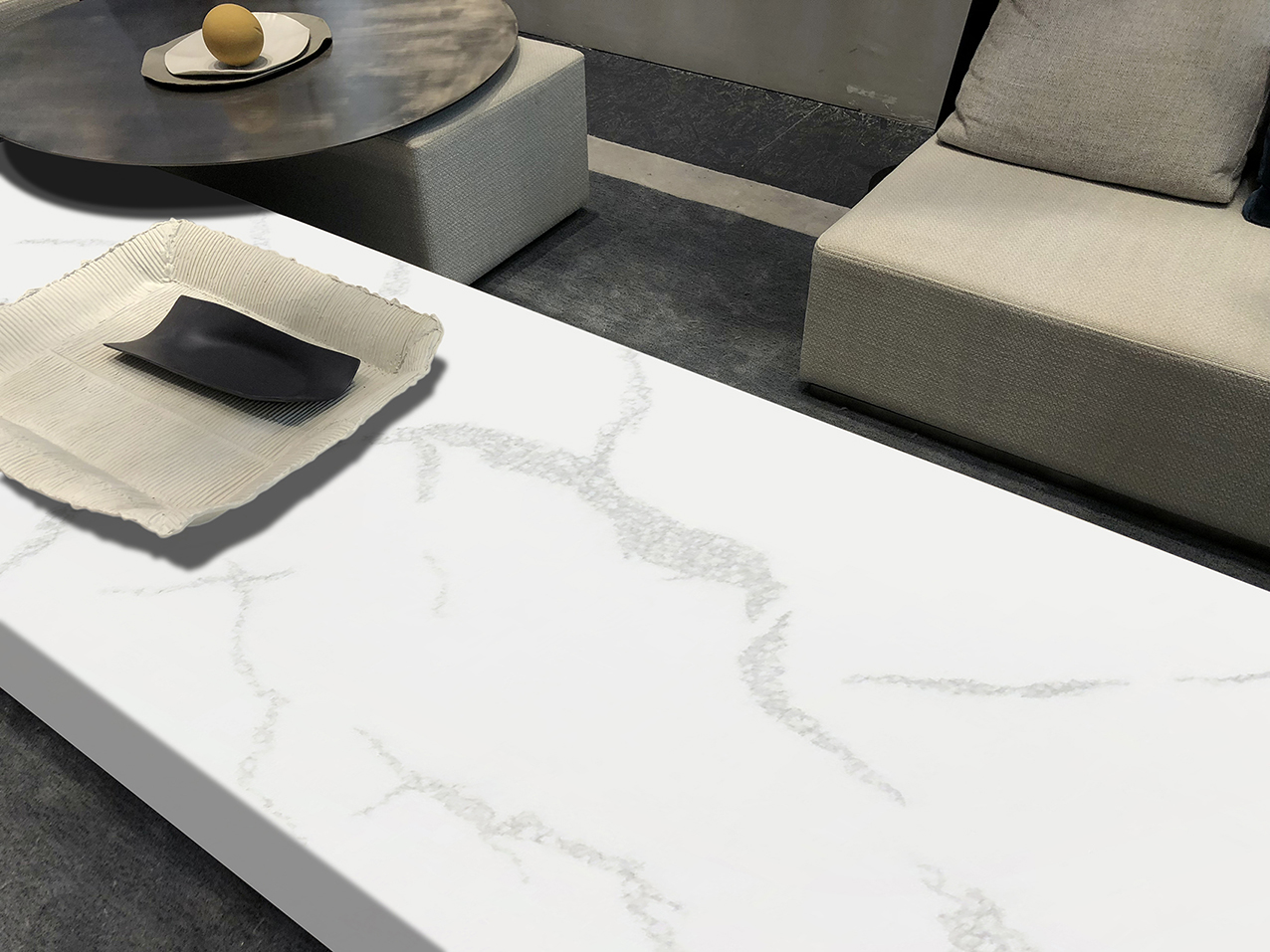 Encimera de superficie sólida HW6801 Calacatta