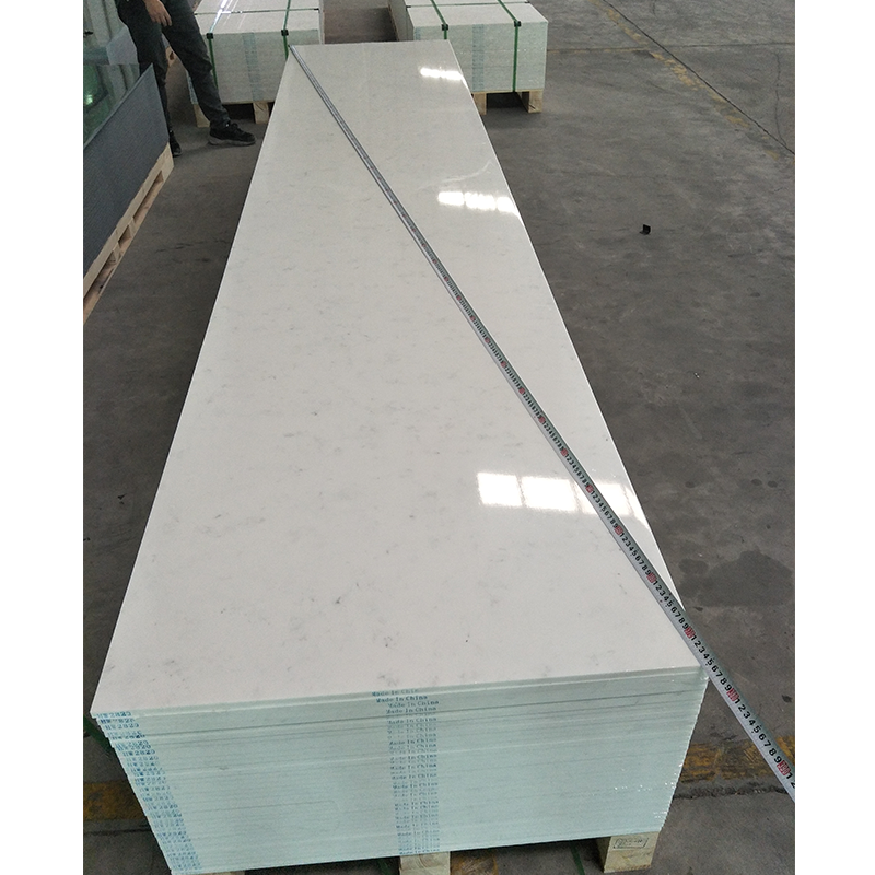 Superficie sólida del cuarzo del color del mármol blanco de Carrara del gabinete de mármol artificial