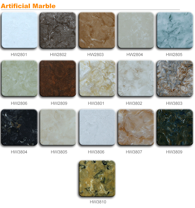 Piedra de superficie sólida acrílica Hoja de superficies de trabajo acrílicas Productos de láminas de superficie sólida acrílica