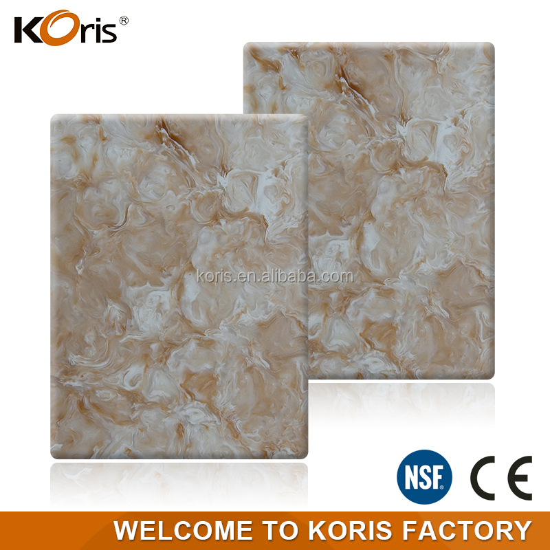 China Koris Precio de fábrica Termoformado Resistencia al calor Piedra de mármol artificial ignífuga para material de construcción