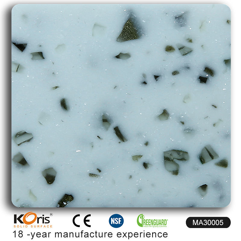  Material de la encimera de superficie sólida al por mayor de acrílico Poliéster acrílico Encimeras de superficie sólida blanca