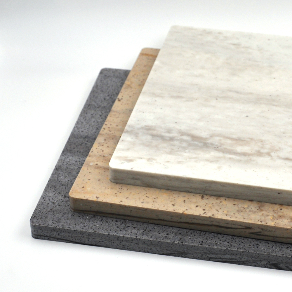 Forma de piedra de losa de bandera y tipo de piedra artificial de superficie sólida Panel de pared de piedra de imitación